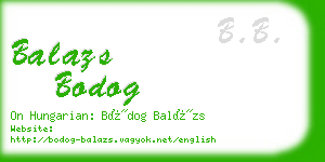 balazs bodog business card